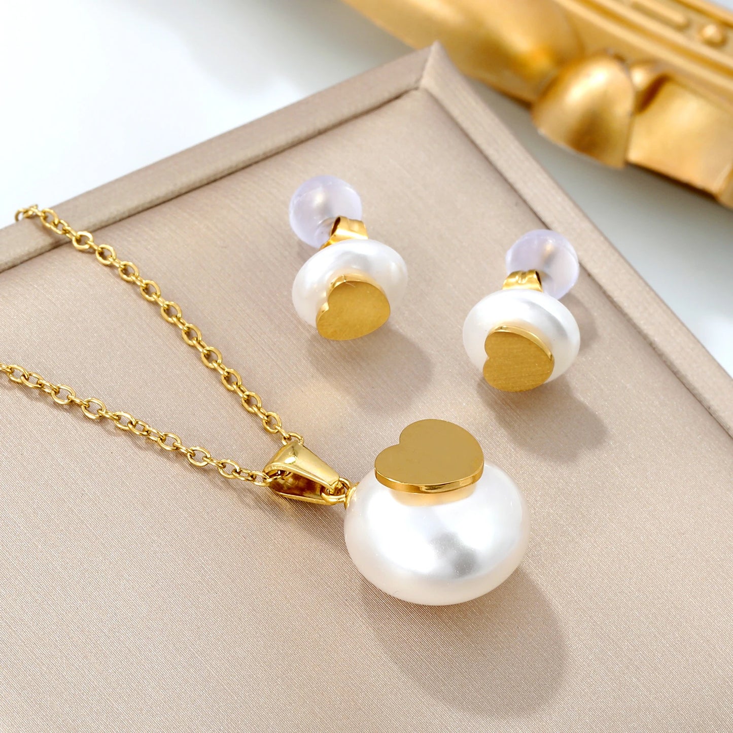LUXUKISSKIDS Fashion Water Drop Choker Necklace Earrings Sets Stainless Steel Woman/Girls Luxury Jewelry Set Wedding Accessories