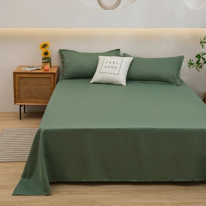 Soft Polyester Flat Bed Sheet, Solid Color Top Sheet
