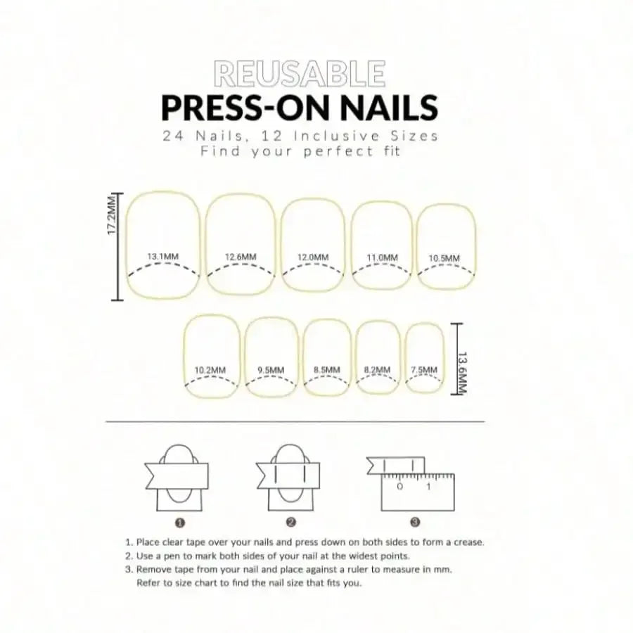 Green Cat Eye Press-On Nails with 3D Wavy French Design - 24 Pieces