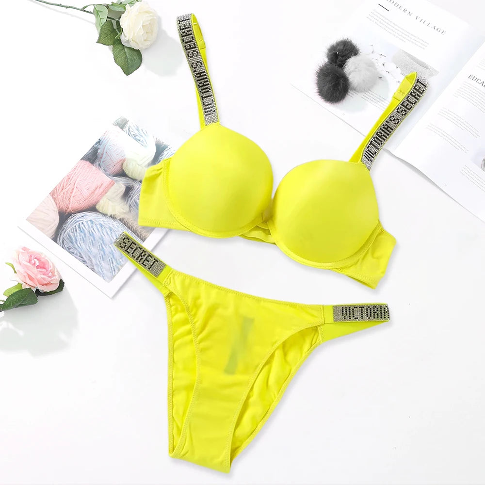 Women's Classic Push-Up Bra & Panty Set – Breathable Soft Lingerie