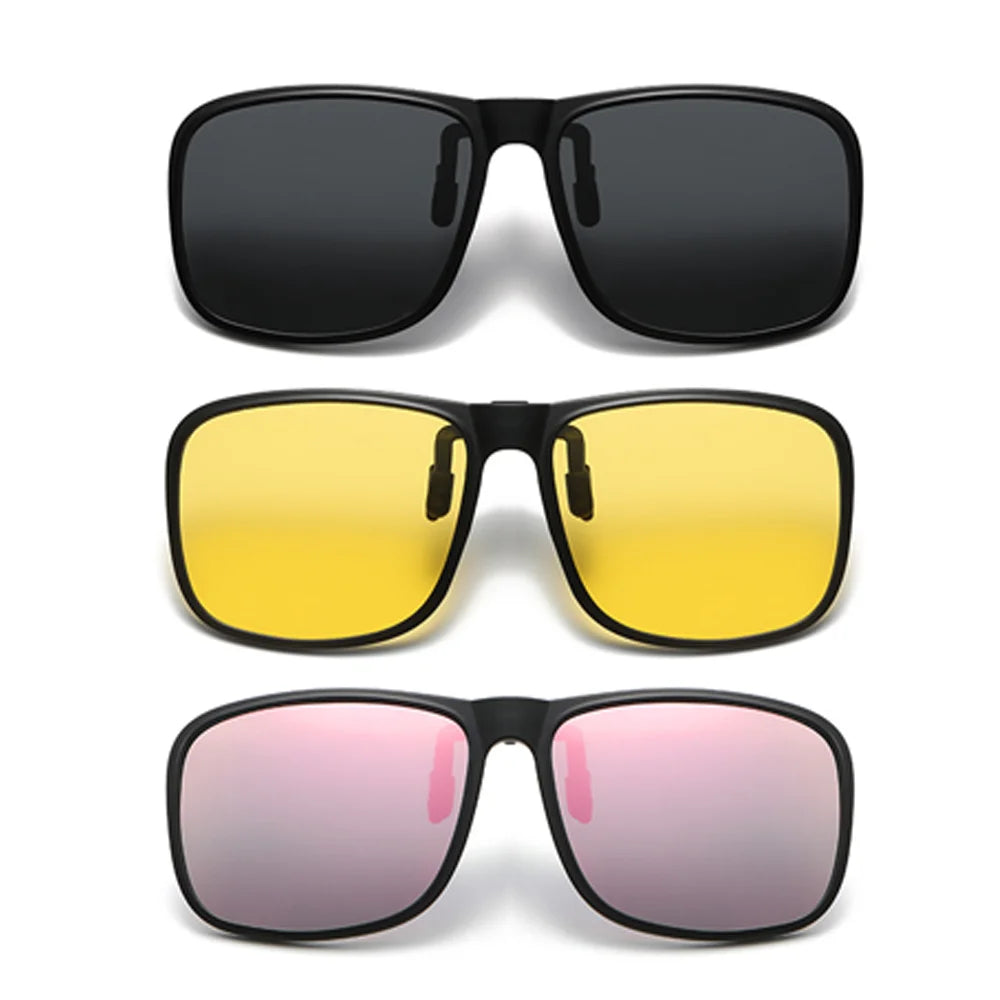 Rectangle Flip-Up Clip-On Sunglasses | 6 Lens Options
