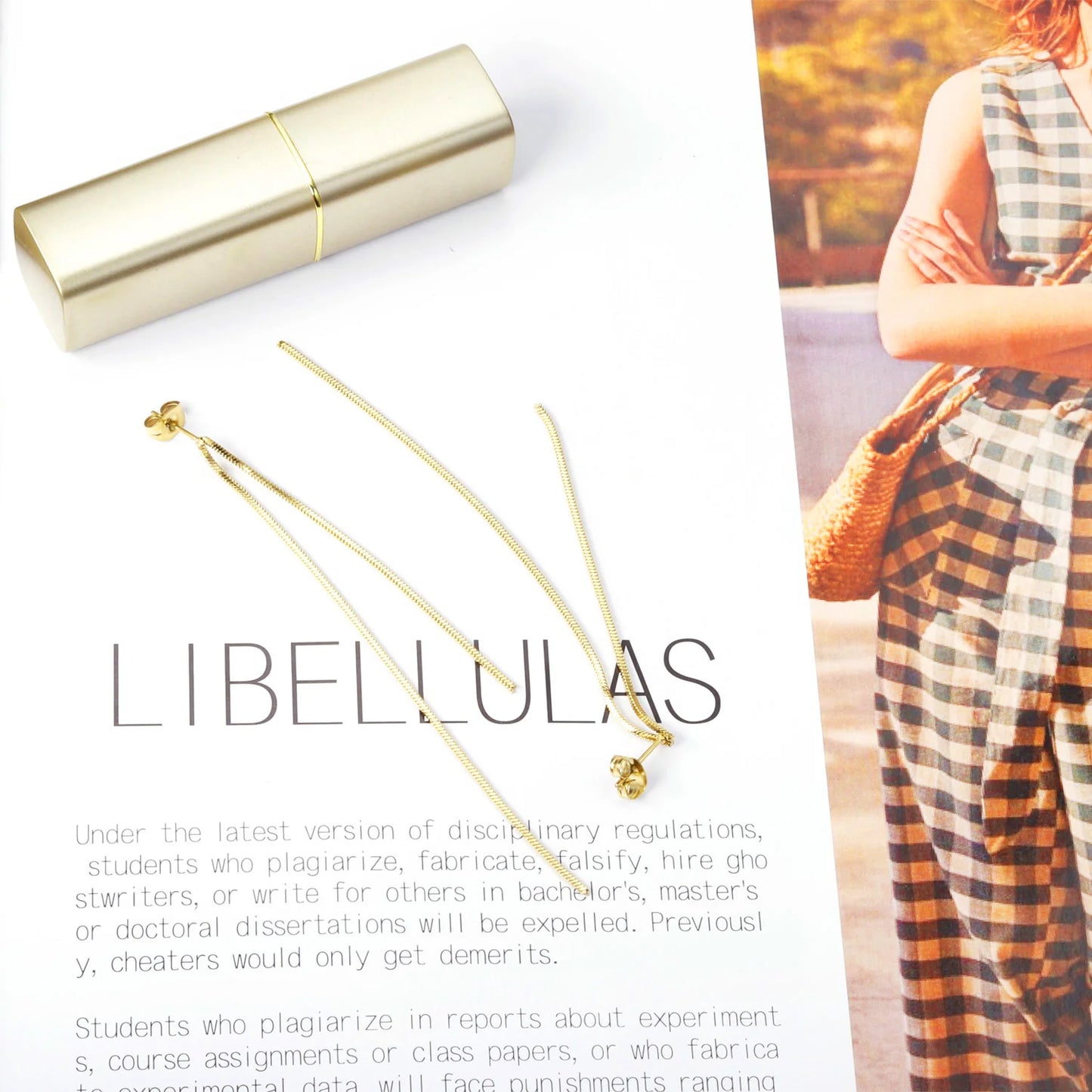 Long Tassel Drop Earrings – 18K Gold-Plated Stainless Steel Dangle Earrings for Women