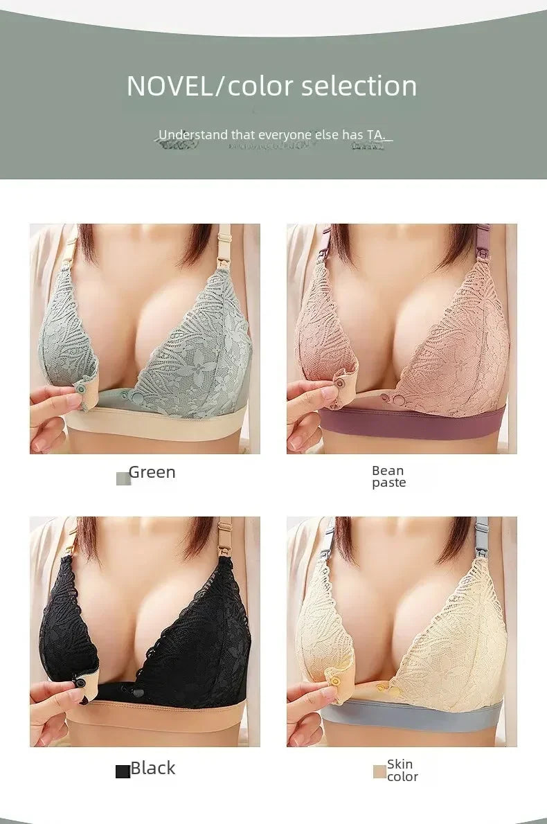 Wire-free Thin Breastfeeding Bra Comfortable Gathered Pregnancy Postpartum Breastfeeding Front Opening Pregnant Women Chest Wrap