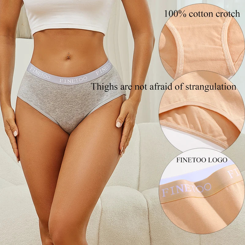 FINETOO 4Pcs/Set Sexy Hip Lifting Triangle Pants Pure Cotton Triangle Pants Low Waist Underwear FINETOO Brand Underwear 8 Colors