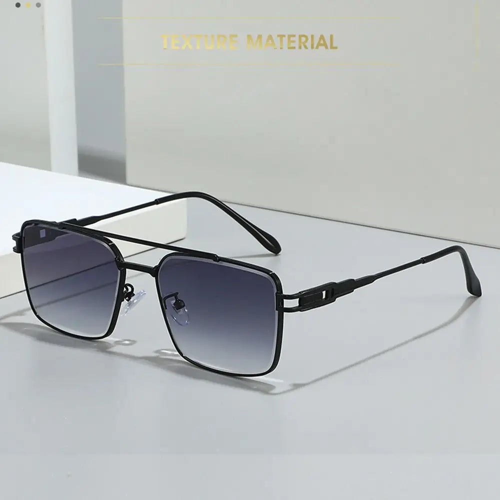 Double-Bridge Rectangle Sunglasses | Gradient Lens Options