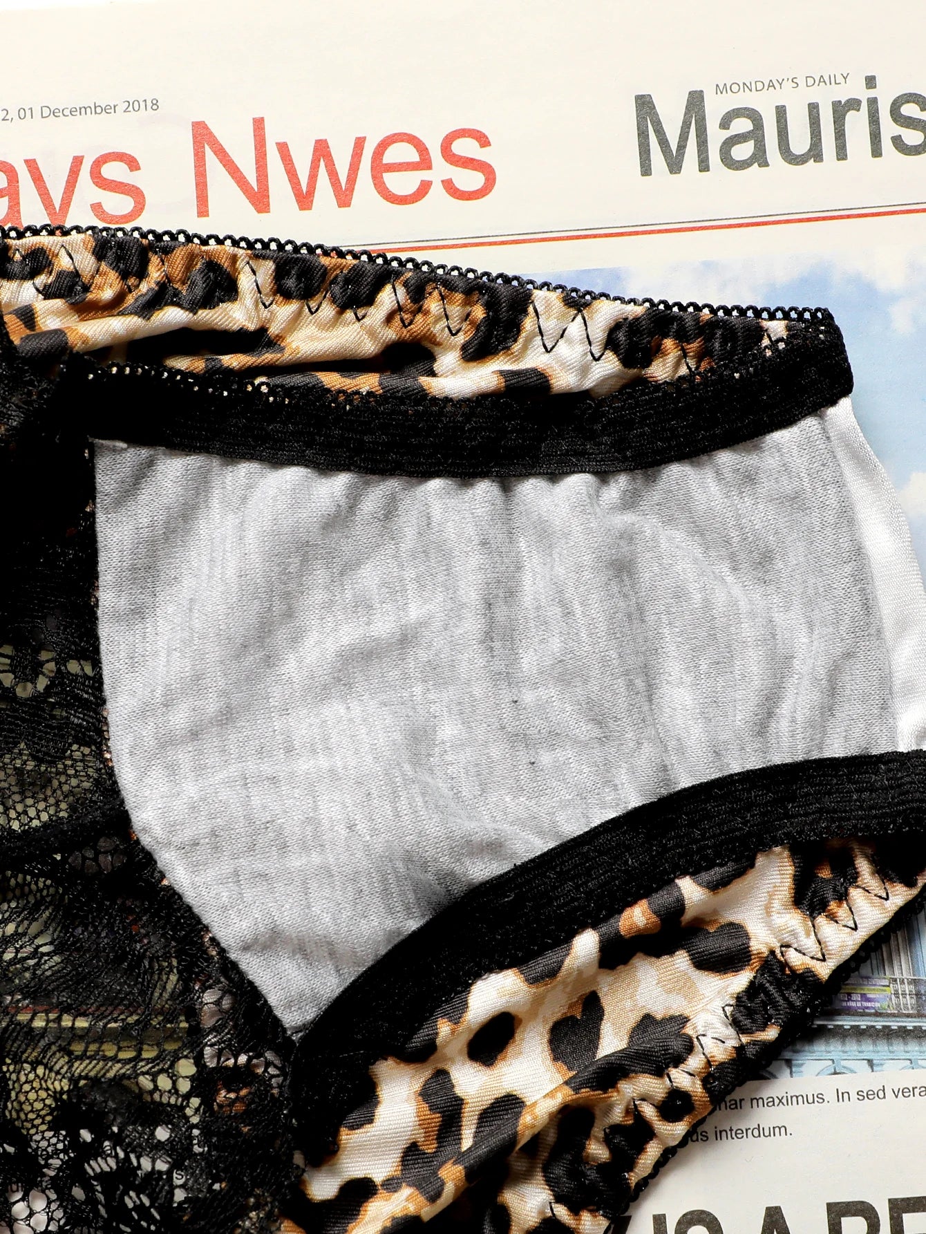 Leopard Print Wire-Free Bra & Bikini Brief Set — Lace Trim 3/4 Cup | Women's Sexy Lingerie