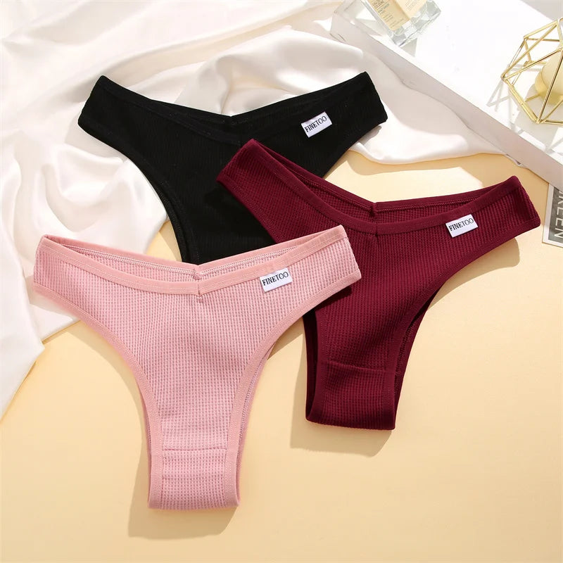 5-Pack Waffle-Knit Cotton Brazilian Panties – Soft Low-Rise Underwear for Women (S–XL, 5 Color Sets)