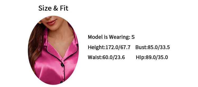 Satin Pajamas Set — Short Sleeve Button Top & Shorts | Women's Summer Sleepwear