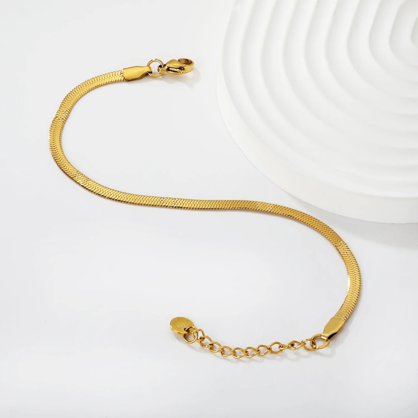 Blade Chain Bracelet – 18K Gold-Plated Snake Chain Stainless Steel Wrist Bracelet for Women