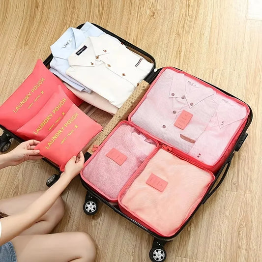 6-Piece Travel Packing Cubes – Foldable Luggage Organizer Set