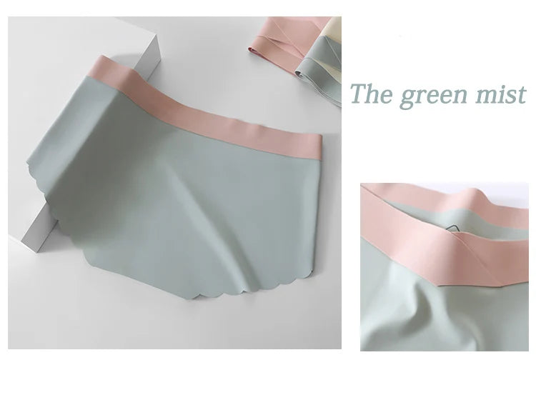 4pcs Summer Seamless Panties Ice Silk Female Pregnanc Underwear Women Low-Waist Briefs Large Size Maternity Panty Sexy Lingerie