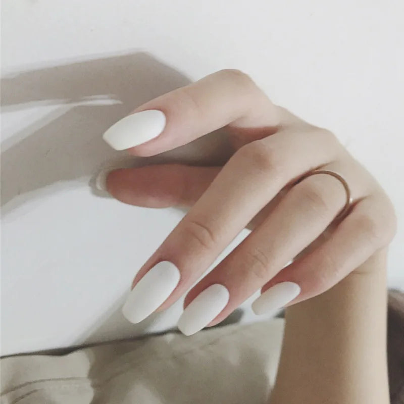 Short Squoval Press-On Nails - Glossy Solid Colors, 24-Piece Set