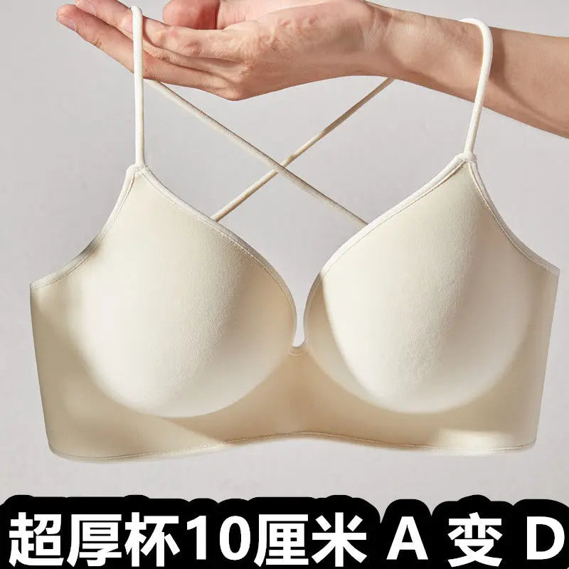 Women's Wireless Push Up Bra – Seamless No Side Fat, Invisible Back