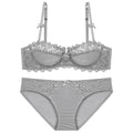 Lace Push-Up Bra & Brief Set – Underwire, Embroidery, Plus Size | Women's Lingerie