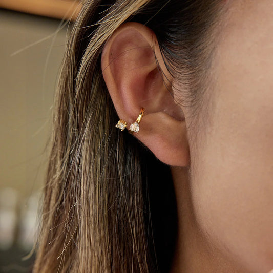 Zircon Ear Cuff – Minimalist 18K Gold-Plated Stainless Steel Clip Earring
