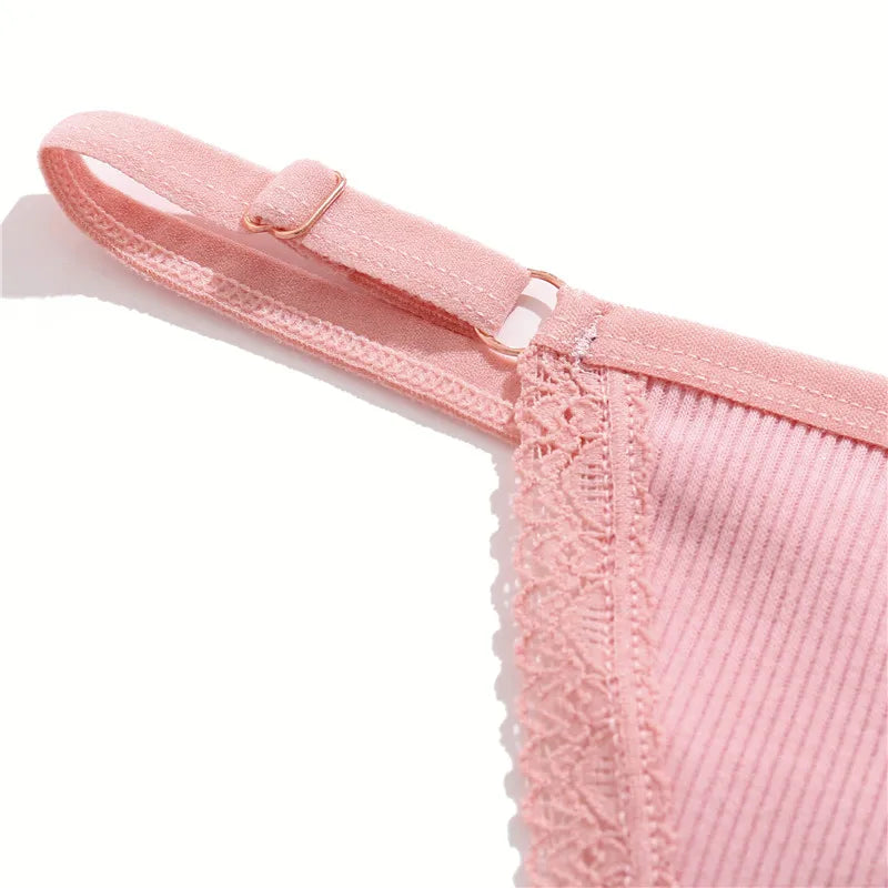 Women's Cotton Lace G-String Thongs – 4-Piece Set | Low Rise Adjustable Waistband Hipster Underwear (S–XL)