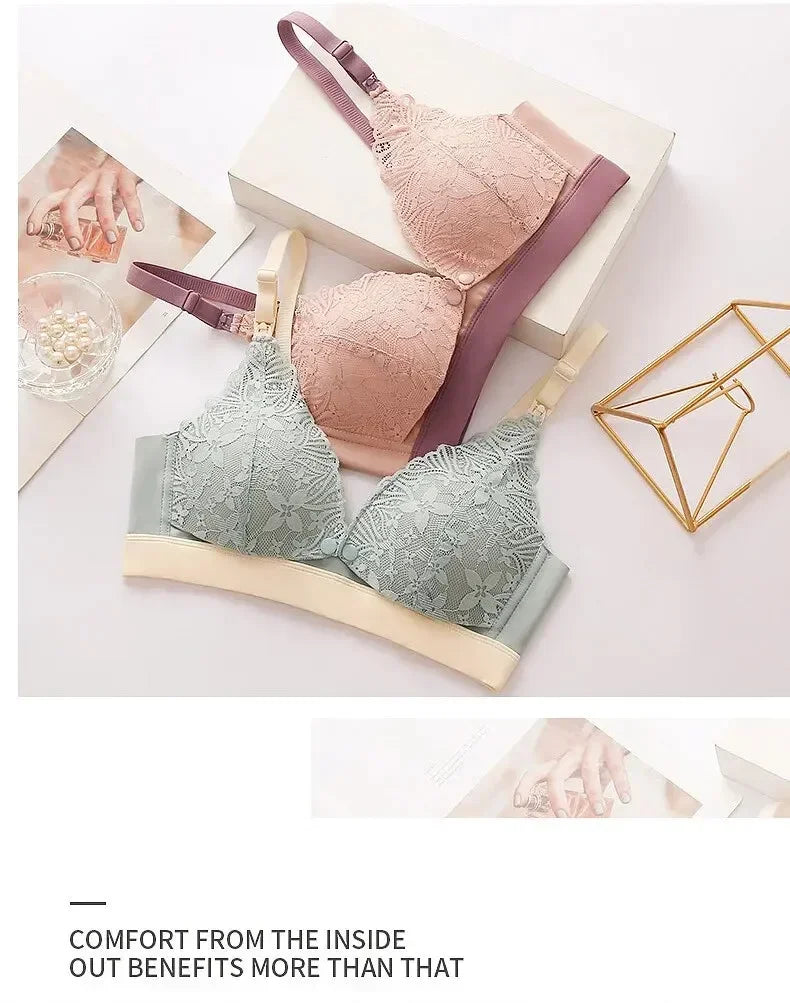 Wire-free Thin Breastfeeding Bra Comfortable Gathered Pregnancy Postpartum Breastfeeding Front Opening Pregnant Women Chest Wrap