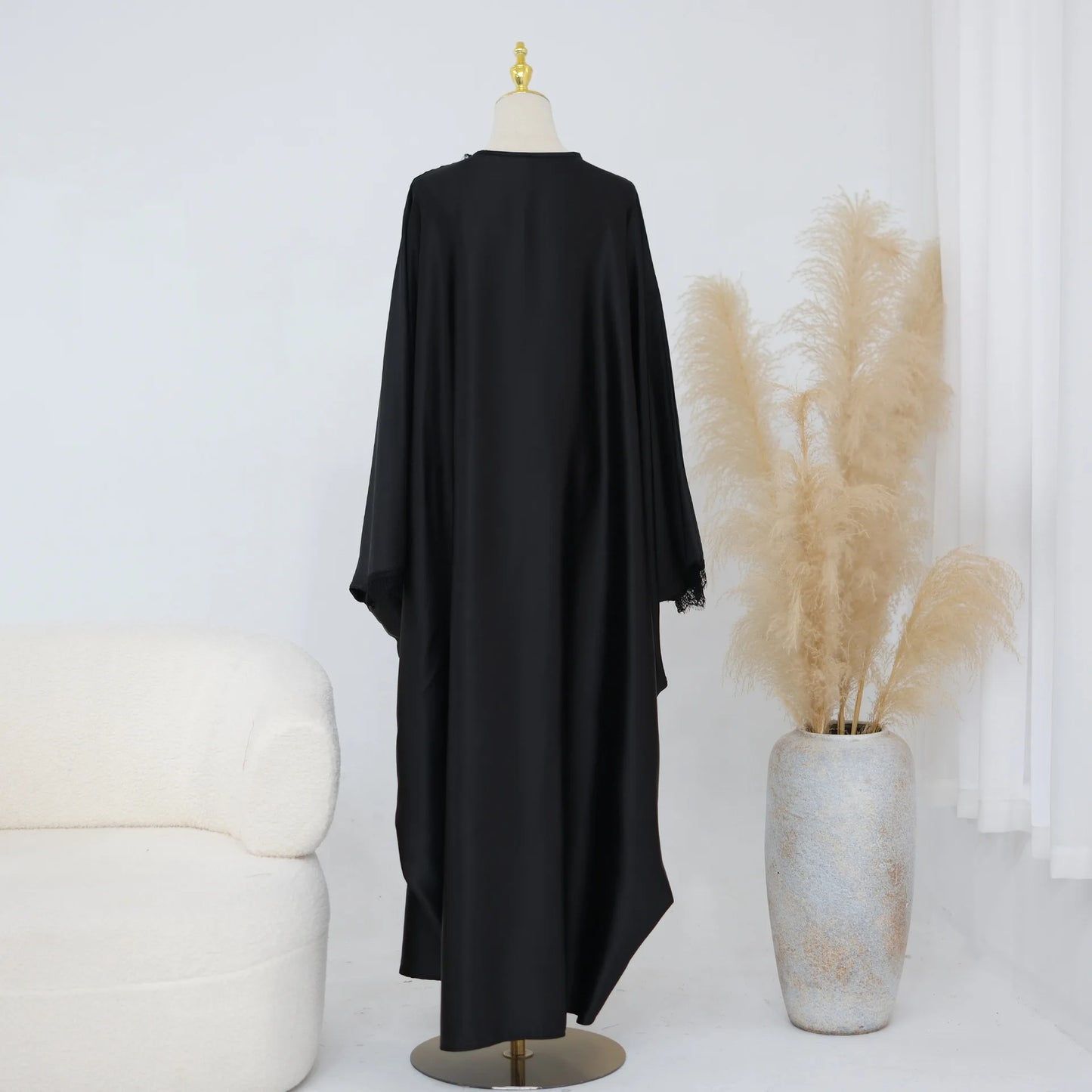 2026 New Luxury Dubai Abaya for Women V-Neck Loose Fit Long Sleeve Open Front Flowy Modest Dress Muslim Abaya with Free Shipping