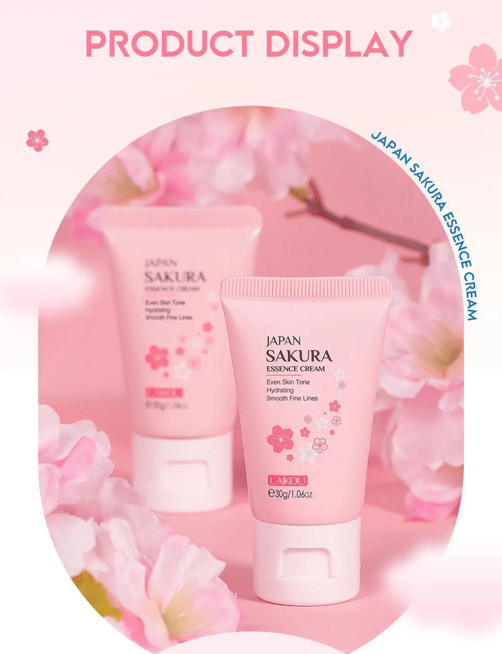 Sakura Whitening Face Cream Wrinkle Remover Fade Fine Lines Serum Firm Lift Shrink Pores Moisturizing Brighten Smooth Skin Care