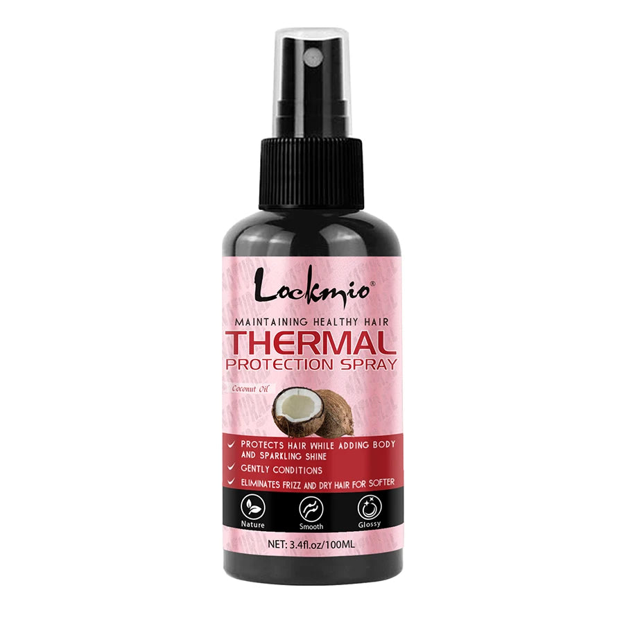 Lockmio Heat Protectant Spray for Hair – UV & Thermal Protection, Moisturizing & Shine Boost (100ml)