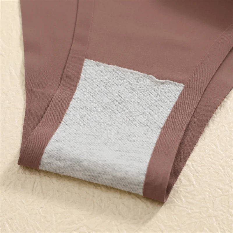 FINETOO 6Pcs Seamless Ice Silk Underwear for Women Sexy Thin Strap Briefs Girls Low Waist Breathable Panties No Trace Lingerie
