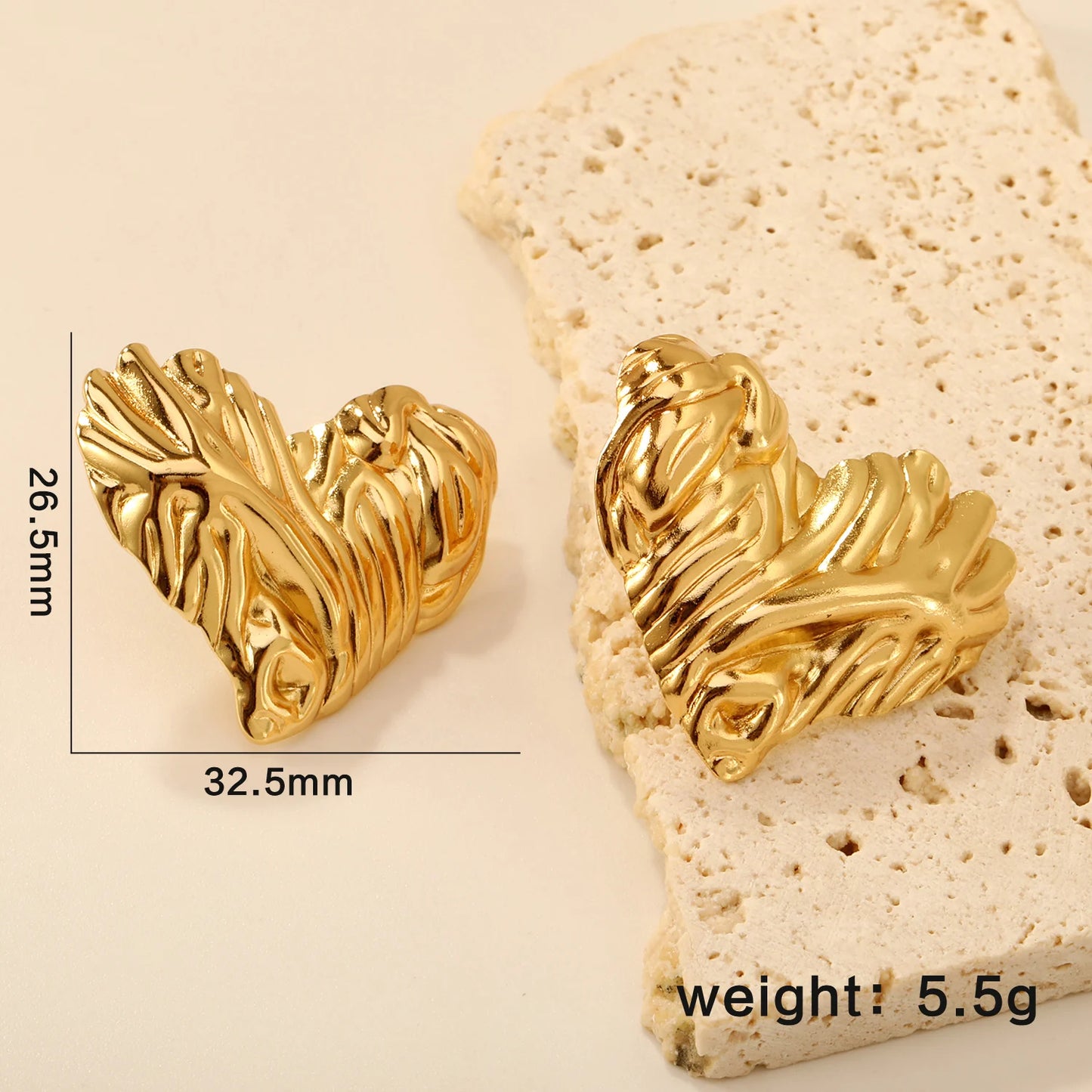 Round Stud Earrings – 18K Gold-Plated Geometric Stainless Steel Piercing Earrings for Women