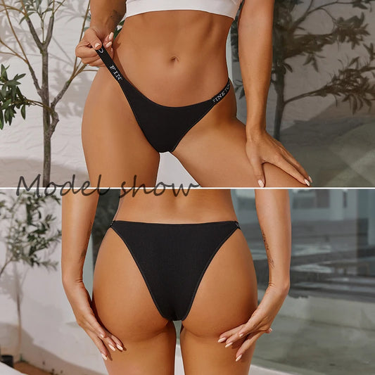 3-Pack Cotton Low-Rise Brazilian Bikini Panties – Soft Comfortable Underwear for Women (M–XL, 14 Color Sets)