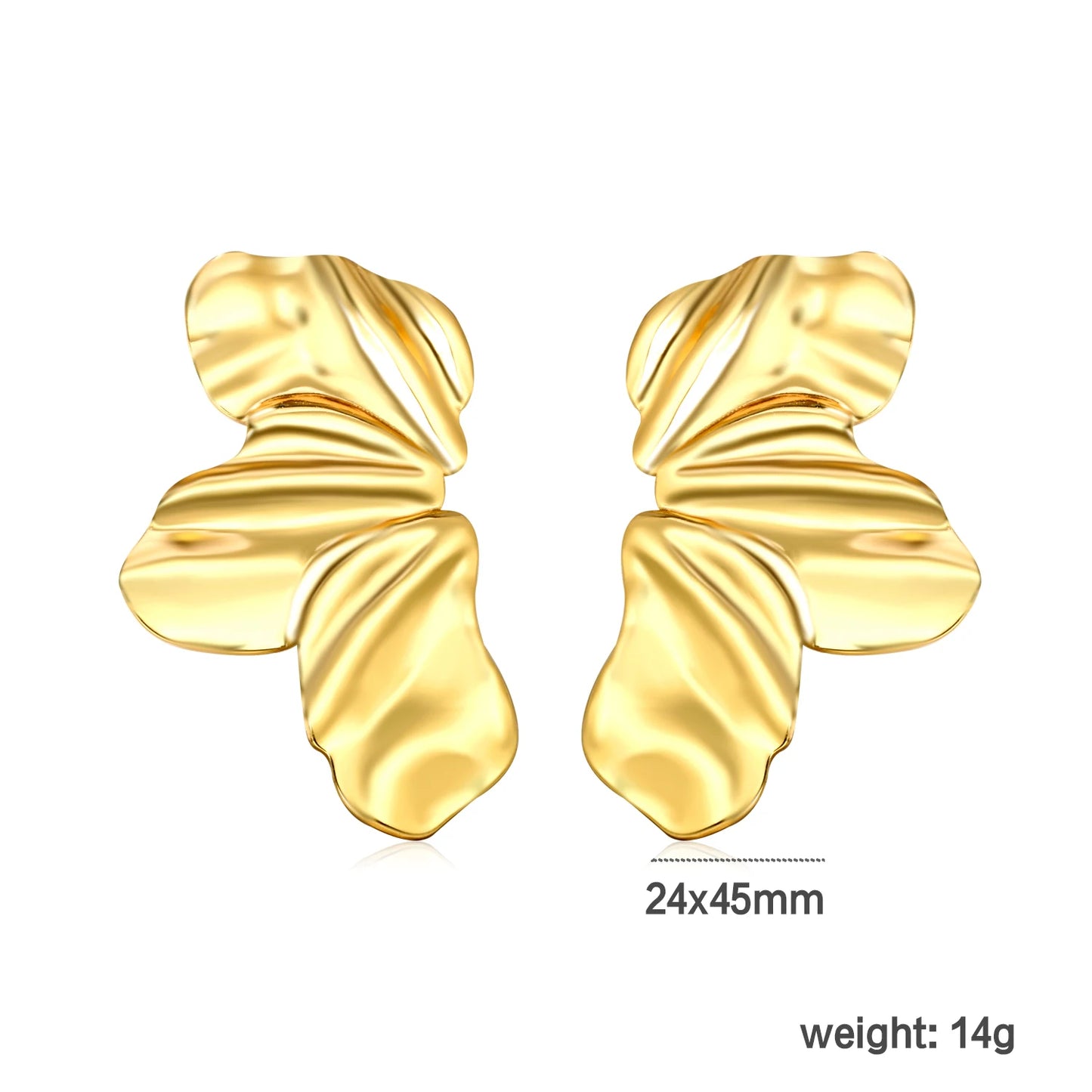 Round Stud Earrings – 18K Gold-Plated Geometric Stainless Steel Piercing Earrings for Women