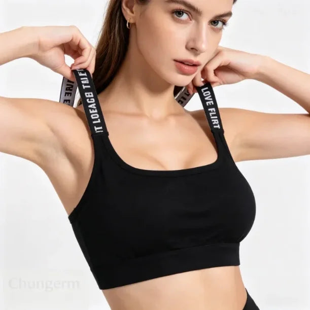 Women's Seamless Yoga Crop Top – Wire-Free, Padded, Wide Strap Activewear Tank