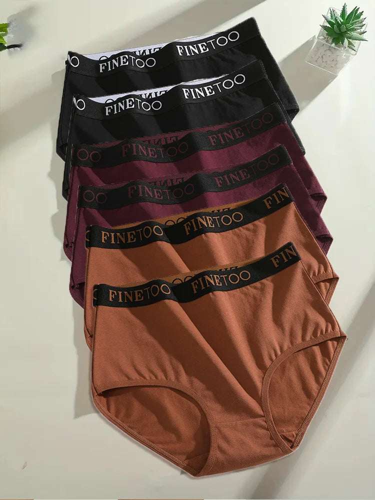 6-Pack Seamless Cotton Brief Panties – Breathable Low-Rise Underwear for Women (S–2XL, 10 Color Sets)