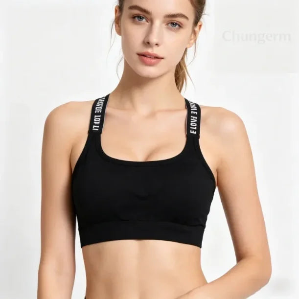 Women's Seamless Yoga Crop Top – Wire-Free, Padded, Wide Strap Activewear Tank