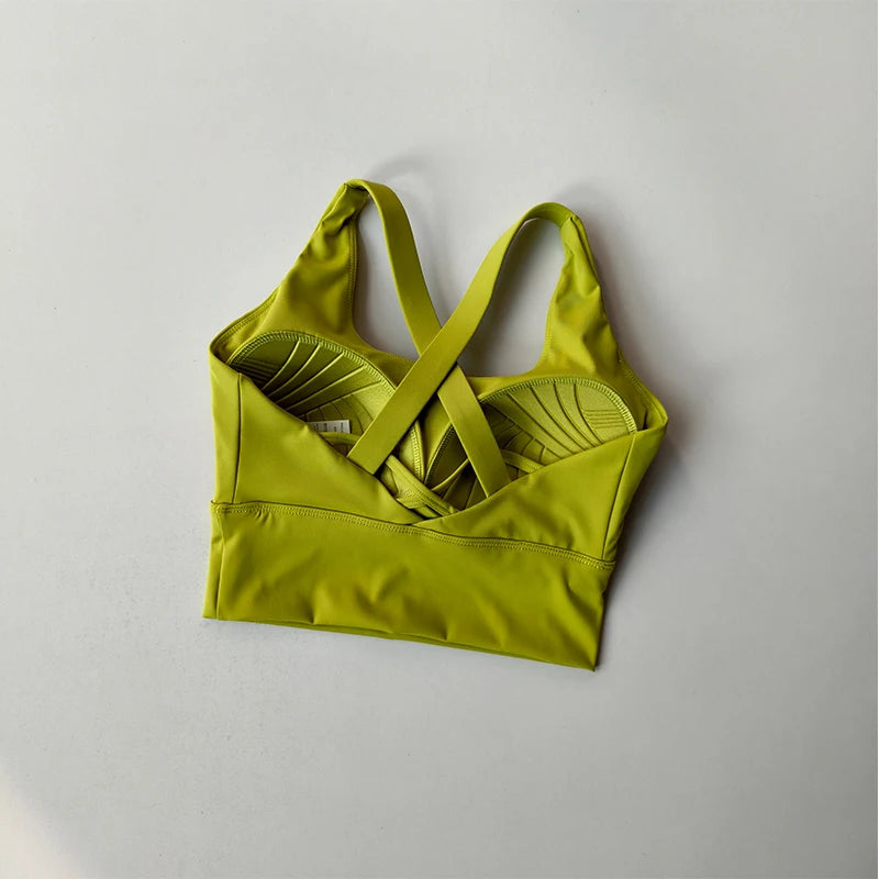 Fixed Pad Sports Bra Underwear High-strength Professional Shockproof  Running Bra Gym Push Up Lingerie Yoga Fitness Bra