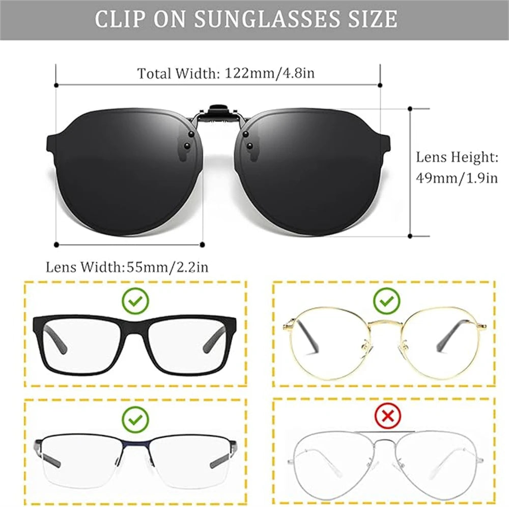 Flip-Up Clip-On Sunglasses | Colored Lens Options