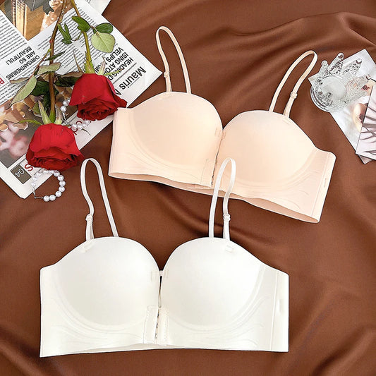Women's Strapless Push-Up Bra – Wire-Free Front Closure Bra (32–38 / 70–85 AB)