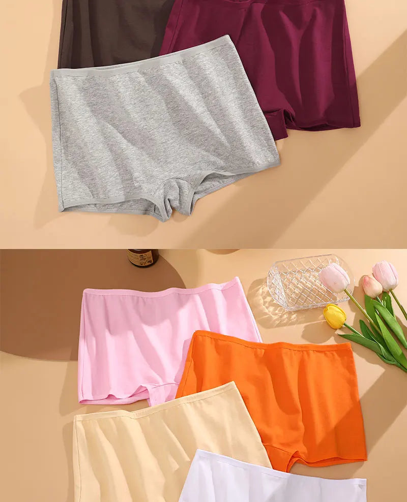 Women's Cotton Boyshort Panties – 4-Piece Set | Seamless Comfortable Underwear (XS–1XL)