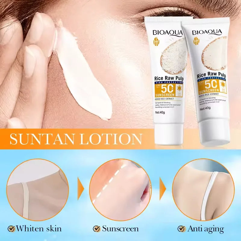 SPF 50+ Facial & Body Sunscreen Cream – Lightweight, Non-Greasy, Long-Lasting UV Protection
