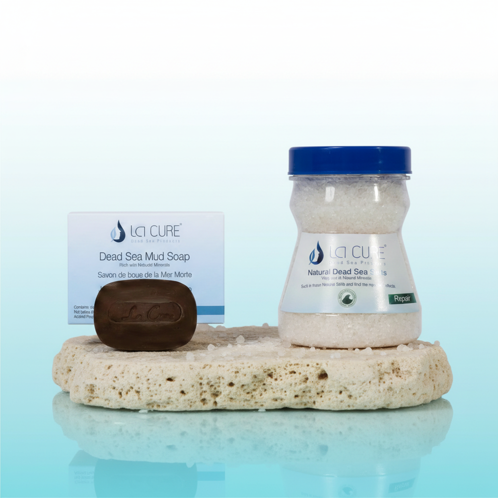 La Cure Dead Sea Bath Salt & Mineral Mud Soap Duo – Spa Body Care Set