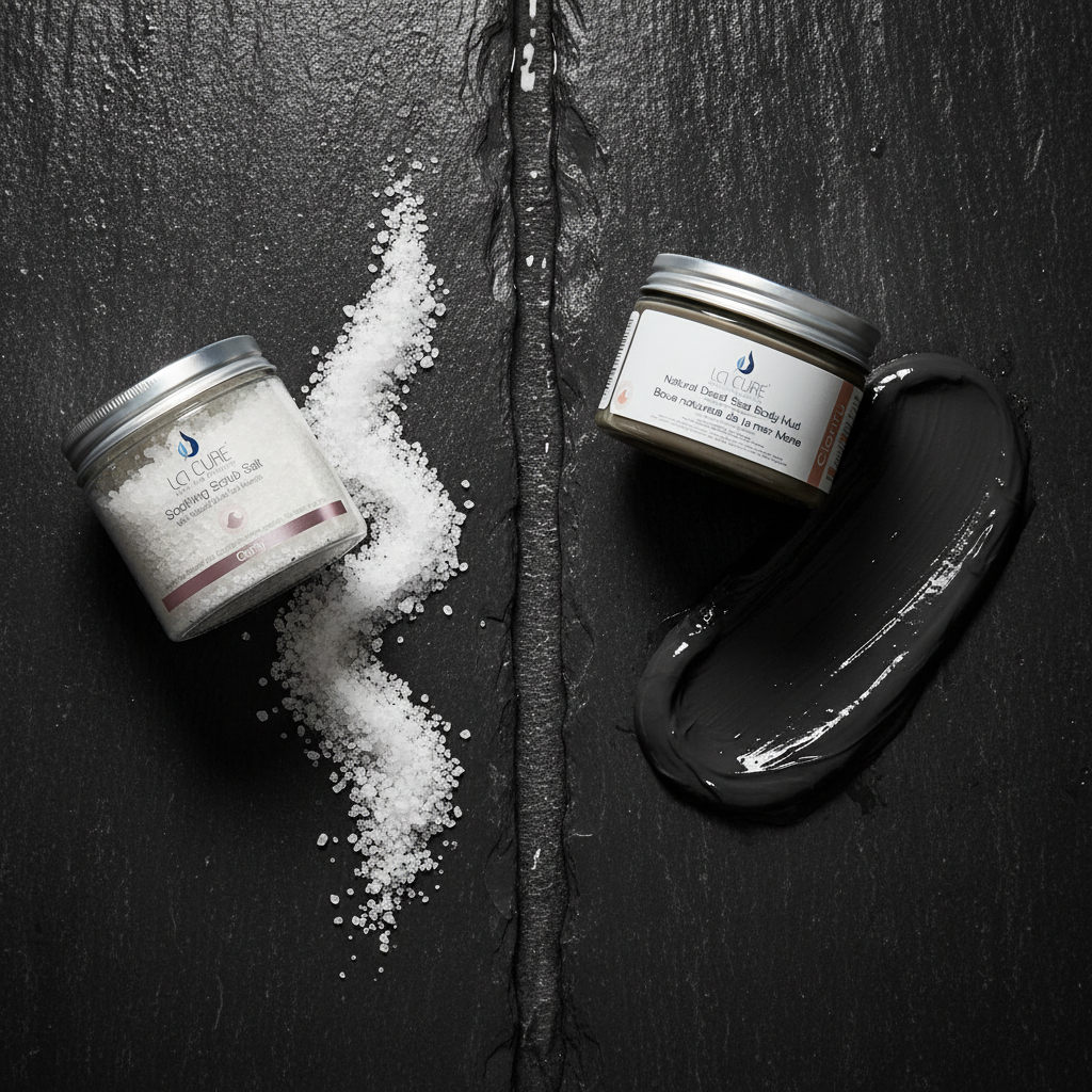 La Cure Dead Sea Salt Scrub & Mineral Mud Mask – 2-Step Body Spa Set, 2 x 400g
