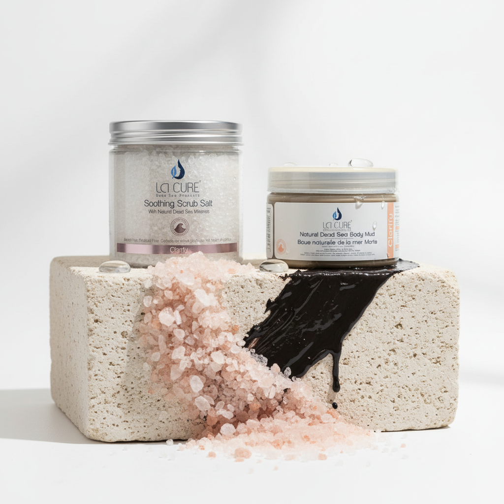 La Cure Dead Sea Salt Scrub & Mineral Mud Mask – 2-Step Body Spa Set, 2 x 400g