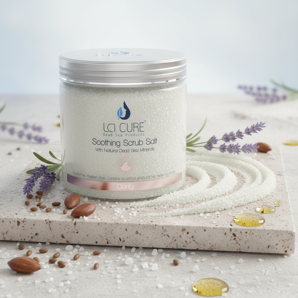 La Cure Dead Sea Salt Body Scrub – Lavender Exfoliator for Dry & Rough Skin, 400g
