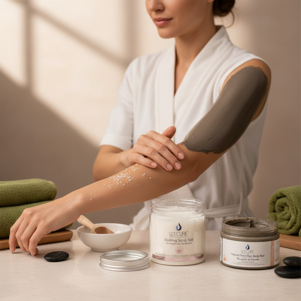 La Cure Dead Sea Salt Scrub & Mineral Mud Mask – 2-Step Body Spa Set, 2 x 400g
