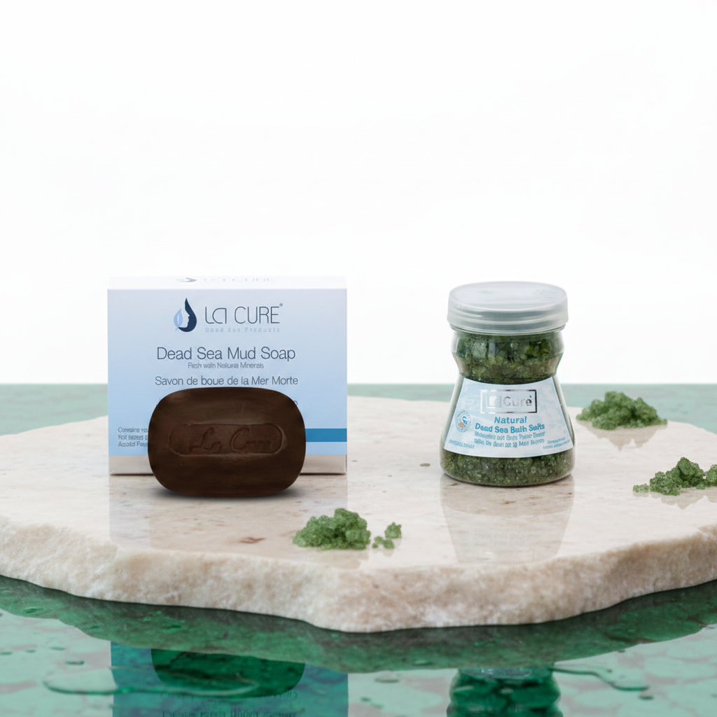 La Cure Green Dead Sea Bath Salts & Mineral Mud Soap Duo – Spa Body Care Set
