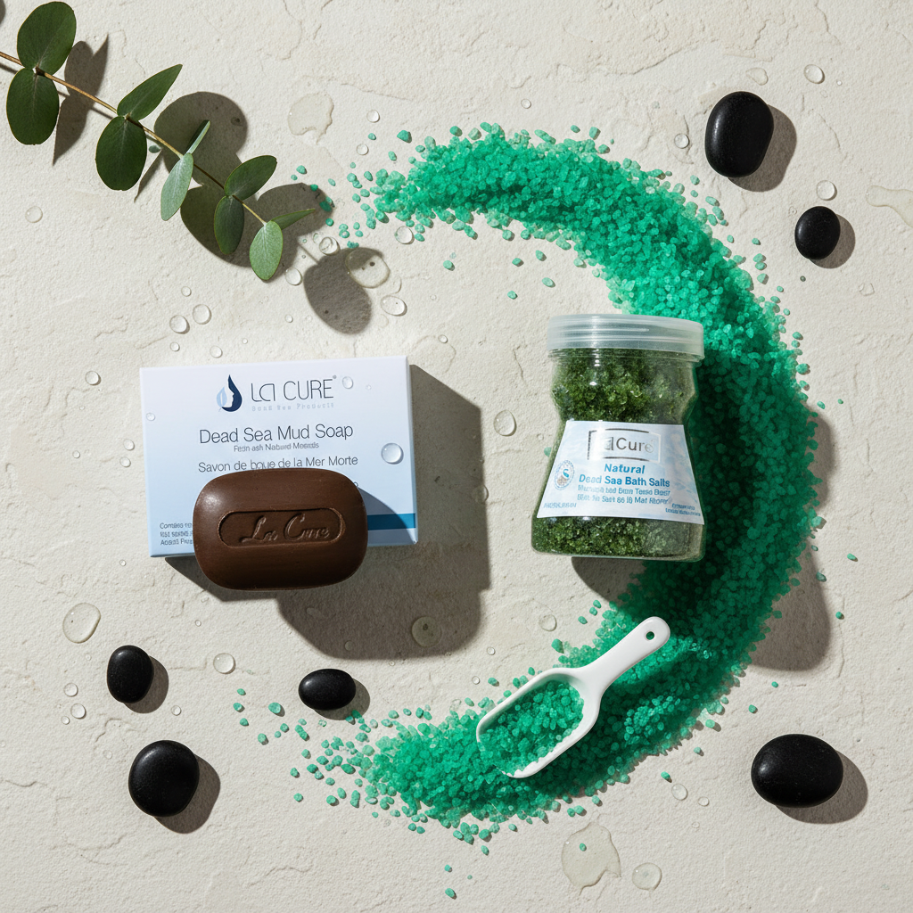 La Cure Green Dead Sea Bath Salts & Mineral Mud Soap Duo – Spa Body Care Set