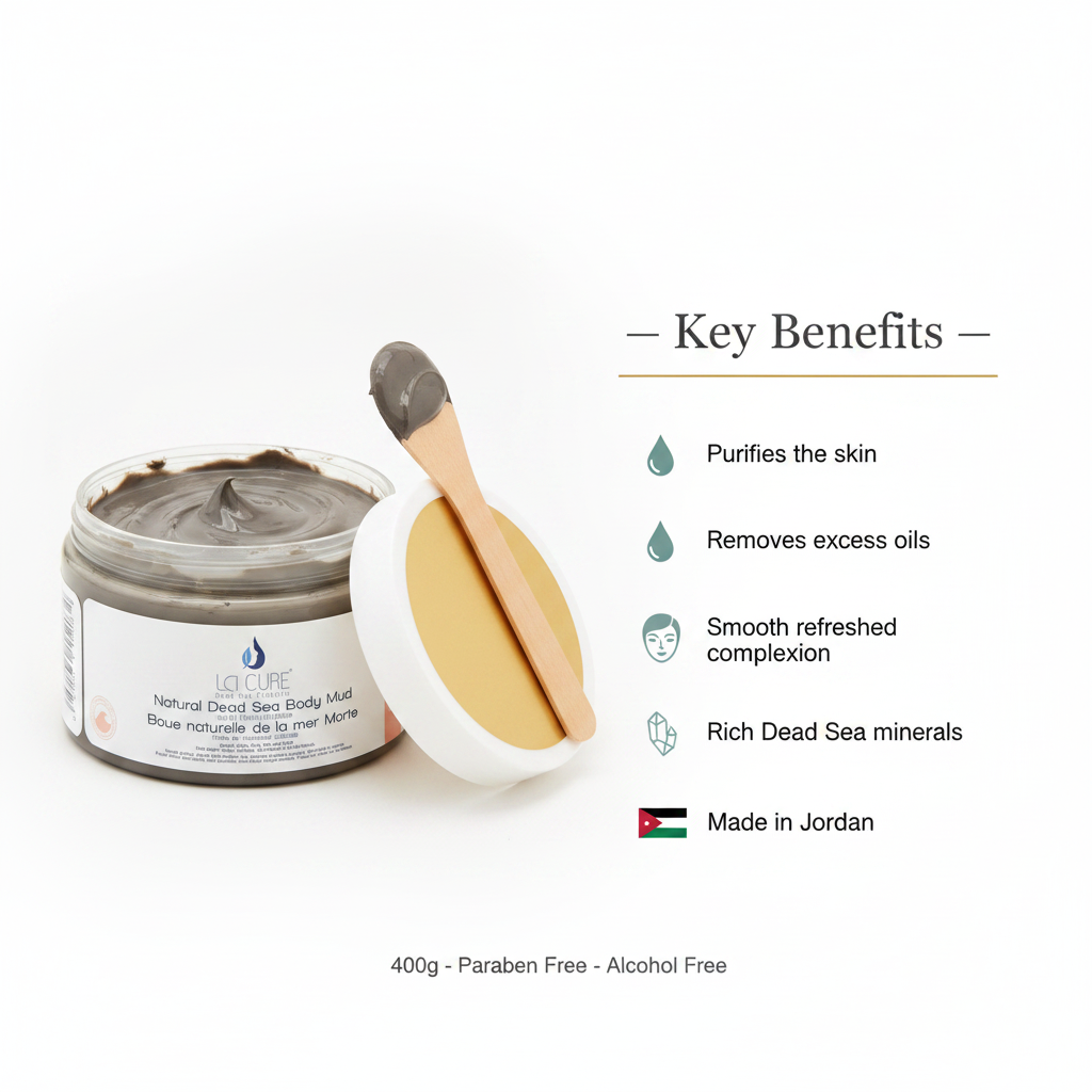 La Cure Authentic Dead Sea Mud Mask – Deep Pore Cleansing Clay for Face & Body, 400g