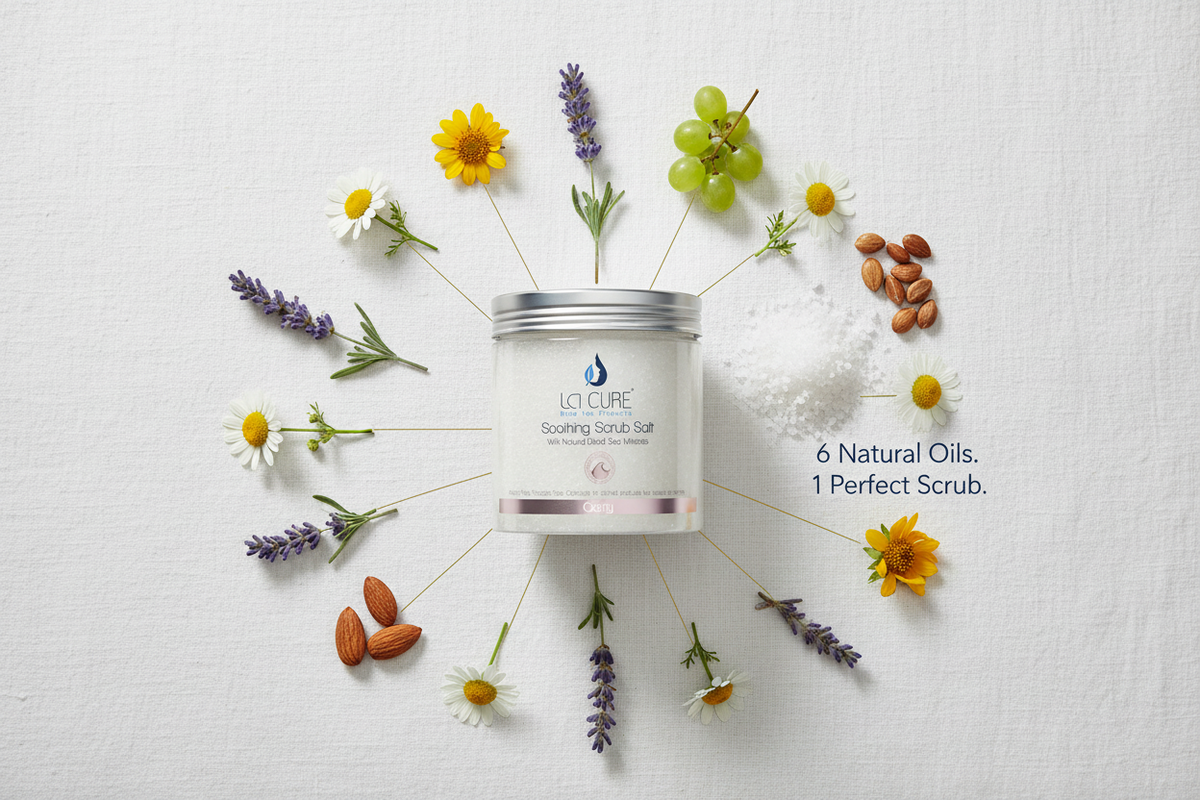 La Cure Dead Sea Salt Body Scrub – Lavender Exfoliator for Dry & Rough Skin, 400g