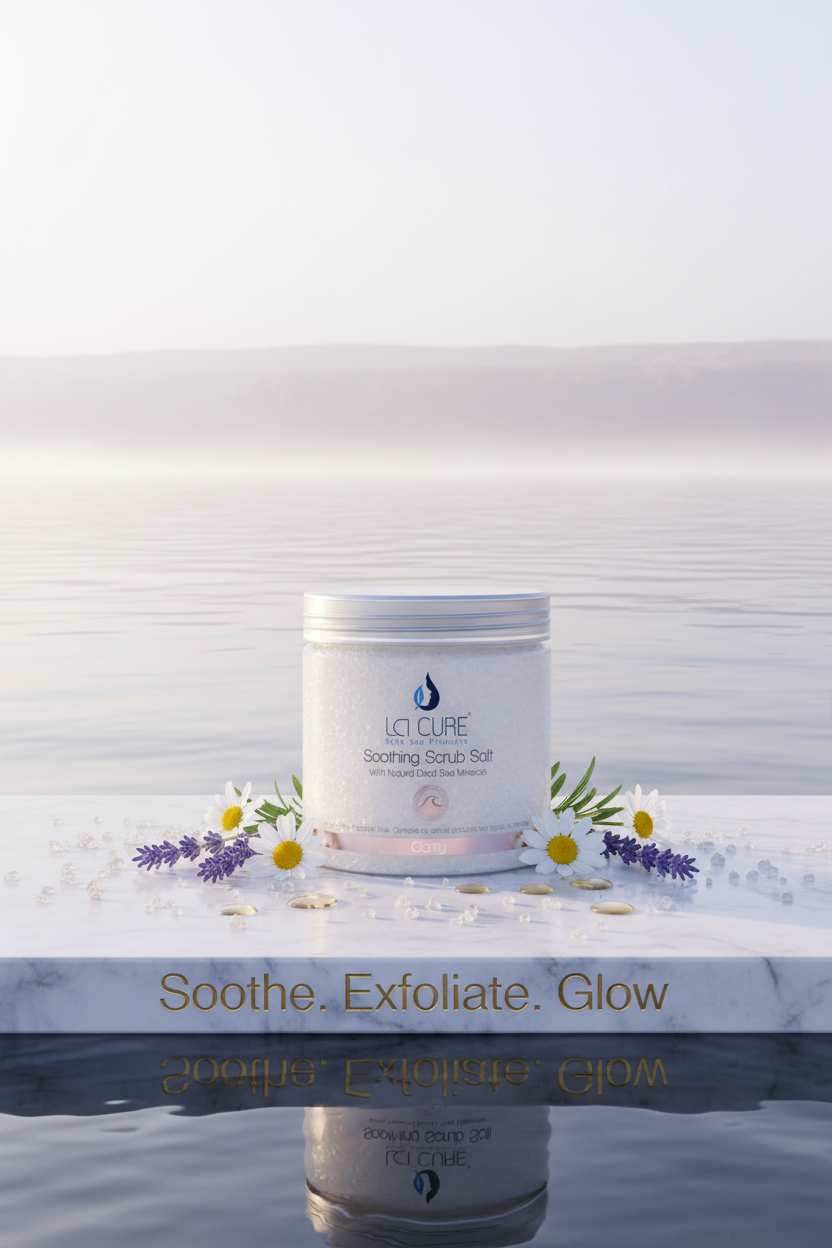 La Cure Dead Sea Salt Body Scrub – Lavender Exfoliator for Dry & Rough Skin, 400g