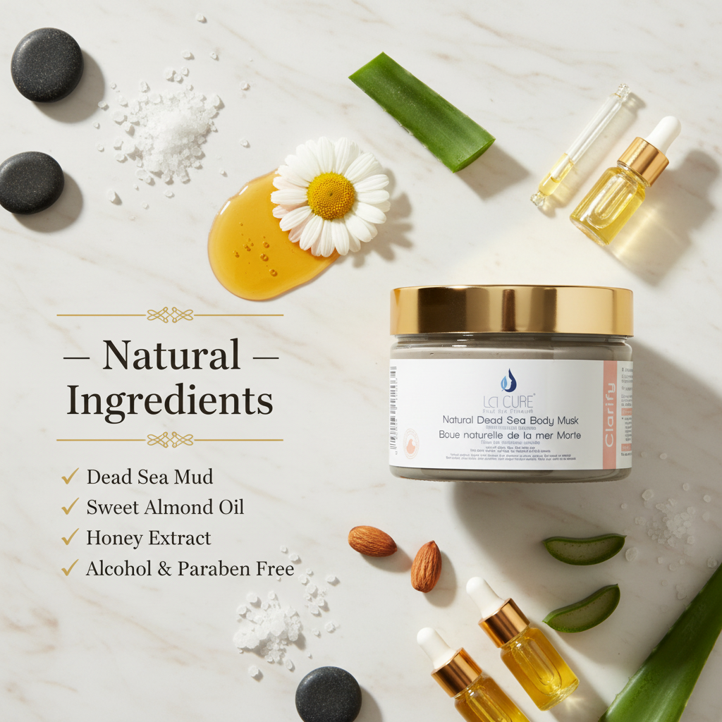 La Cure Authentic Dead Sea Mud Mask – Deep Pore Cleansing Clay for Face & Body, 400g