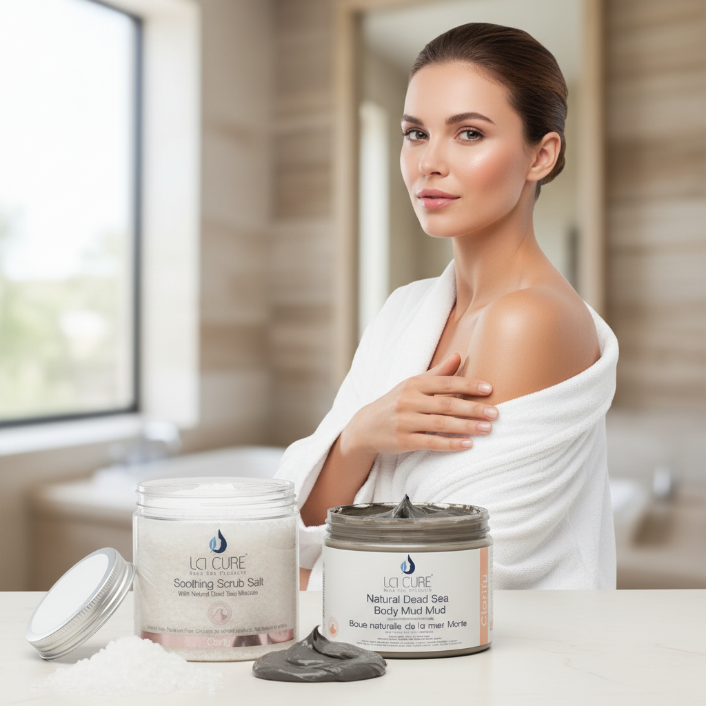 La Cure Dead Sea Salt Scrub & Mineral Mud Mask – 2-Step Body Spa Set, 2 x 400g