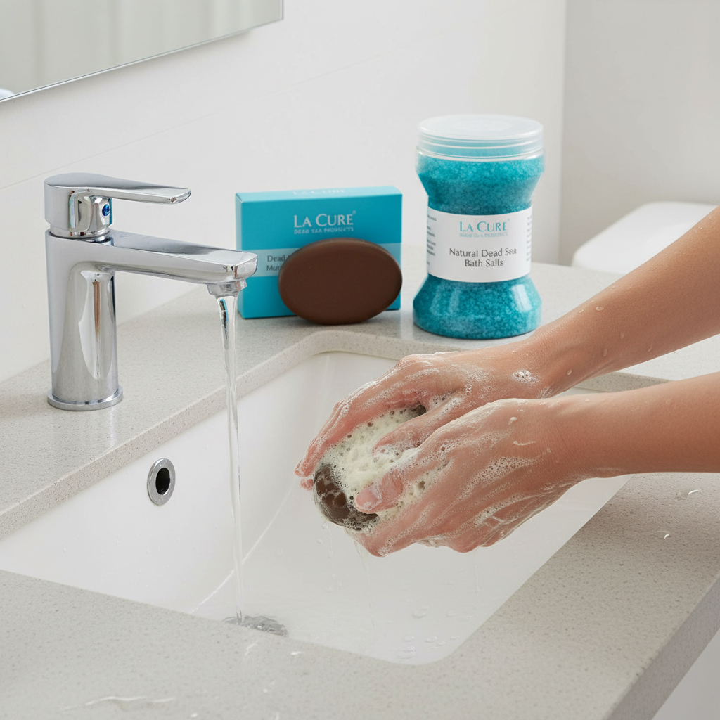 La Cure Blue Dead Sea Bath Salts & Mineral Mud Soap Duo – Ocean Spa Set